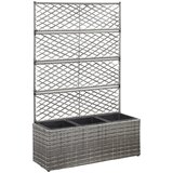 vidaXL Visoka greda z oporno mrežo in 3 lonci 83x30x130 cm siva Cene