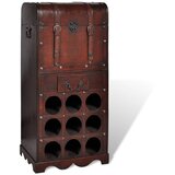 vidaXL Leseno stojalo za vino za 9 steklenic in s skrinjo Cene