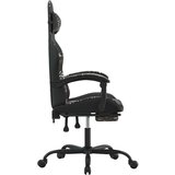  Okretna igraća stolica s osloncem crno-maskirna od umjetne kože | shoptok.hr