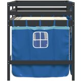 vidaXL Otroški pograd z zavesami moder 90x200 cm trdna borovina | Shoptok.si