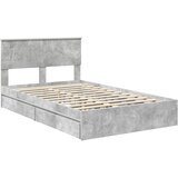  Krevet s od storage s uzglavljem Betonski sivi 135 x 190 cm | shoptok.hr