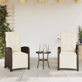  3-dijelni bistro set s jastucima smeđi od poliratana | shoptok.hr