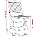  Sklopive vrtne stolice 2 kom 57 x 48 5 x 90 cm od drva bagrema | shoptok.hr