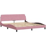  Posteljni okvir z vzglavjem roza 180x200 cm žamet, (21081946) | Shoptok.si