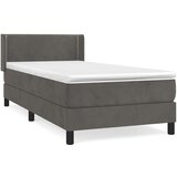 Box spring krevet s madracem tamnosivi 90x190 cm baršunasti | shoptok.hr