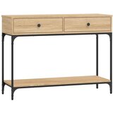 Maison Chic konzolna miza - miza ob steni sonoma hrast 100x34,5x75 cm inženirski les, (21785772) Cene