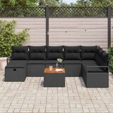  Sjedeća garnitura za vrt 9 kom. Crna poliratan 287 x 177 x 85 cm | Shoptok.si