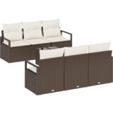  7-dijelni set vrtnih kauča s jastučićima smeđi poli ratan | shoptok.hr