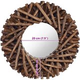  Zidno ogledalo od tikovine 40 cm okruglo | shoptok.hr