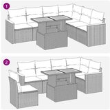 vidaXL 7-dijelni set vrtnih sofa poliratan i bagrem s jastucima sivi | shoptok.hr