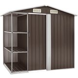 vidaXL Vrtna lopa s stojalom rjava 205x130x183 cm železna | Shoptok.si