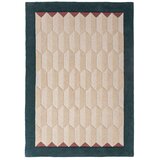 Flair Rugs Ručno rađen vunen tepih u prirodnoj boji/plavozeleni 120x170 cm Apex Border Wool – | shoptok.hr