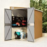  Zidno vrtno spremište smeđe 118x194x178 cm pocinčani čelik | shoptok.hr