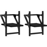  The living store stenske police s prečkami 2 kosa črne 20x25x30 cm - stenska polica, (21502963) | Shoptok.si
