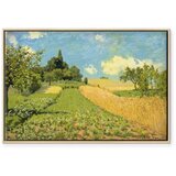 Slika - Alfred Sisley – Grain fields on the hills of Argenteuil 60x40 U prirodnom drvenom okviru | shoptok.hr