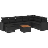  9-dijelni set vrtnih sofa s jastucima crni od poliratana | shoptok.hr