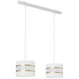 Viseći luster na sajli HELEN 2xE27/15W/230V bela/zlatna | Eponuda.com