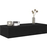 vidaXL Stenska polica s predali črn 80x33x17 cm inženirski les | Shoptok.si