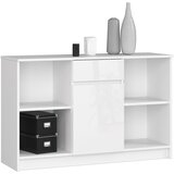 AKORD KOMODA B-17 120 cm 1 Predal 1 Vrata BELO / BELO SJAJ, (21703106) Cene