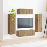  Komplet TV omaric 3 pcs Umetni hrast Konstruiran les - - Rjava - 57.21 - 30 x 31 x 100 cm - 2025-vidaXL-Uvoz_2 | Shoptok.si