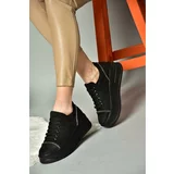 Fox Shoes R274217502 Black Suede Thick Sole Sports Shoes Sneakers