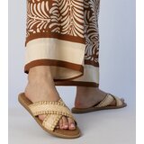 Gemre Beige braided women's slippers Ellinara | ePonuda.com