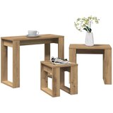  Gnijezdo stolova 3 kom. Umjetnički izrađeno drvo hrasta | shoptok.hr