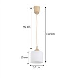 Brilagi LED luster na sajli RETRO GLASS 1xE27/60W/230V, prečnik 10 cm, bež/bela | Eponuda.com