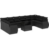 The Living Store Vrtna sedežna garnitura 11-delna z blazinami črn poli ratan - Vrtna Sedežna Garniture, (21465444) | Shoptok.si
