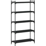  Regal za knjige s 5 razina crni 80x30x154 cm konstruirano drvo | shoptok.hr