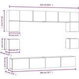  8-dijelni set TV ormarića sivog sonome konstruirano drvo | shoptok.hr