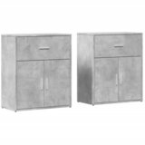  Komode 2 kom beton sive 60 x 31 x 70 cm od konstruiranog drva | shoptok.hr