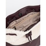 Shelvt Dark brown women's handbag with lamb fur | Shoptok.si