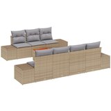 vidaXL 8-delni vrtni kavč s blazinami bež poli ratan akacija, (22090998) | Shoptok.si