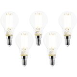 LUEDD Komplet 5 LED žarnic E14 P45 prozoren 2,2 W 470 lm 2700 K | Shoptok.si