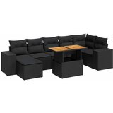 Maison Chic Seti vrtnega pohištva - Vrtna garnitura - Vrtni pohištvo set 8-delna z blazinami črn poli ratan, (21799166) | Shoptok.si