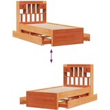 Krevet s regalom za knjige bez madraca 75 x 190 cm od borovine | shoptok.hr
