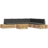  7 Komad Set vanjskih sofa Poliester Bijela | Eponuda.com