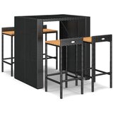 The Living Store Vrtna barska garnitura 5-delna poli ratan in trden les akacije - Vrtna Barska Garnitura, (21422202) | Shoptok.si