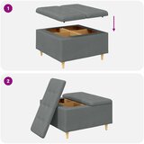  Otoman za pohranu s jastukom Tamno siva 80 x 80 x 45 cm tkanina | shoptok.hr