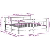  Krevet s regalom z knjige bez madraca bijeli 200x200cm borovina | shoptok.hr