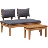  Vrtna klupa i set stolica 2 pcs Siva i smeđa | Eponuda.com