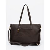 Shelvt Dark brown handbag with gold elements | shoptok.hr