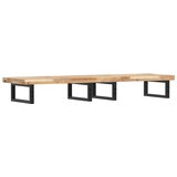  Zidna polica za umivaonik od čelika i masivnog bagremovog drva Smeđa 160 x 40 x 4 cm | Shoptok.si