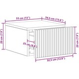 Stenski nočni omarici 2 pcs Siva Sonoma 33 x 34,5 x 20 cm, (5000209973) | Shoptok.si