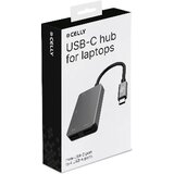 Celly usb-c hub 4xUSB-A port siva | ePonuda.com