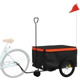 Prikolica za bicikl crno-narančasta 30 kg željezna - orange 124 x 53 x 45 cm | shoptok.hr