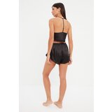 Trendyol Black Lace Detailed Crop Satin Pajamas Set | ePonuda.com