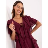 Italy Moda Dress-MI-SK-102128.61-burgundy | shoptok.hr