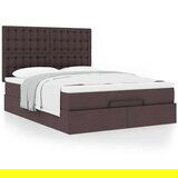  Otomanski krevet s madracem tamnosmeđi 140x190cm od tkanine | shoptok.hr